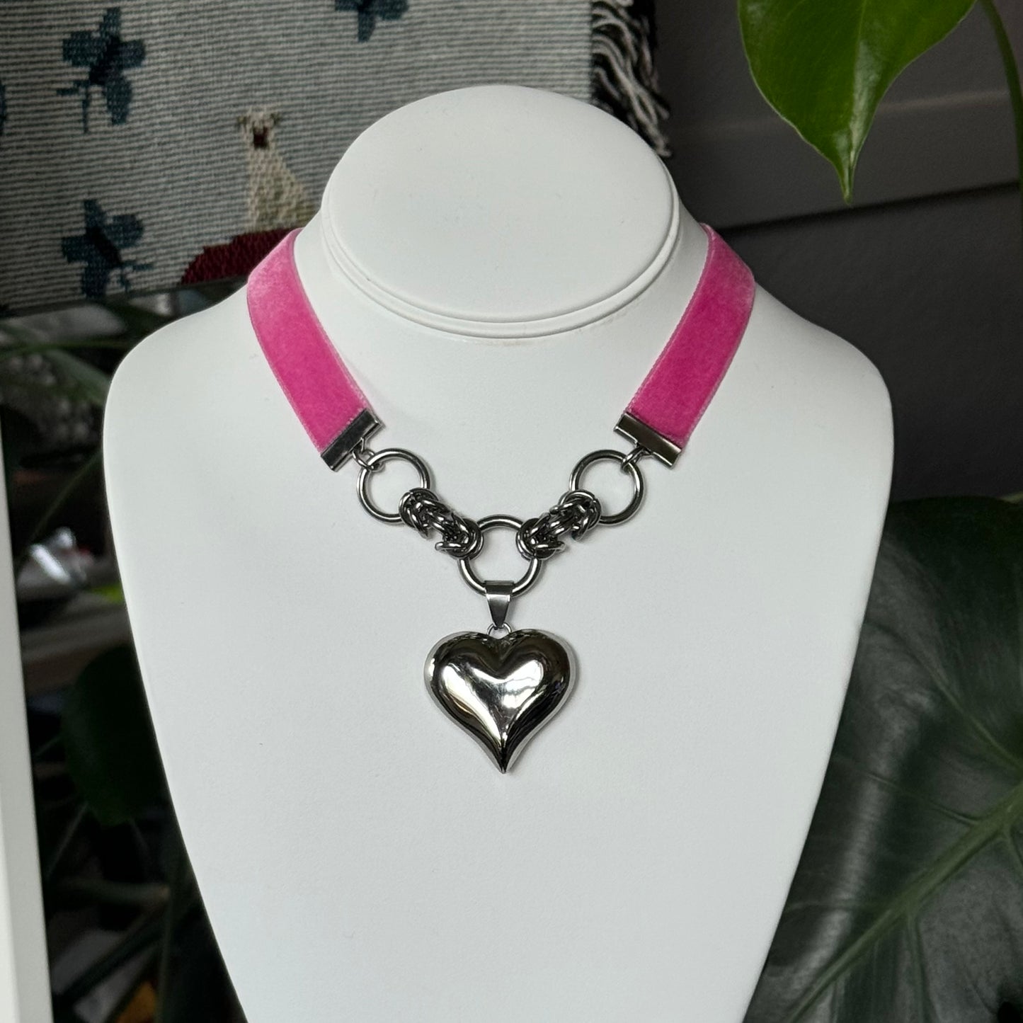 Puffed Heart Ribbon Choker - 14 Colors Available