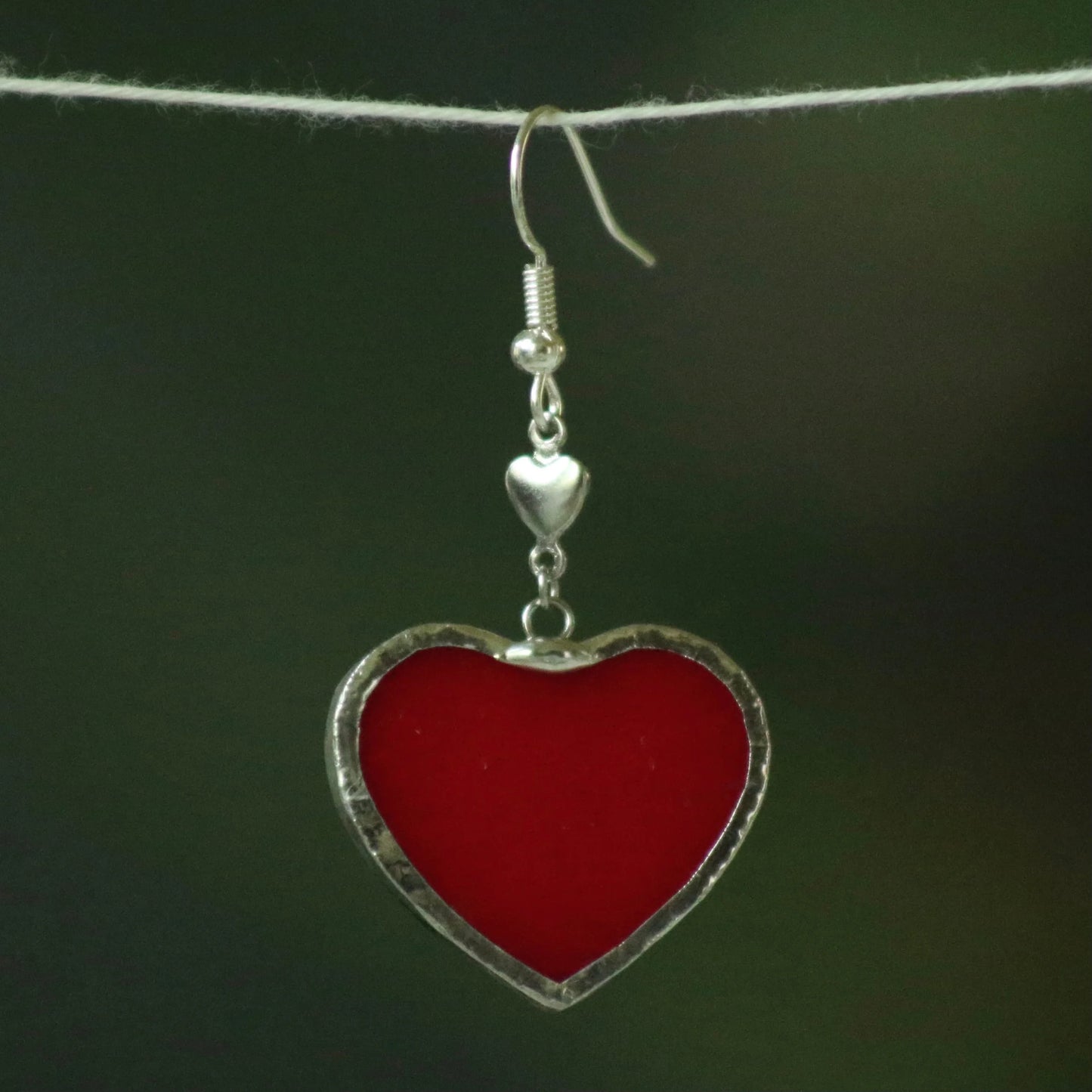 Heart Earrings - 8 Colors - Single or Pair - Made to Order