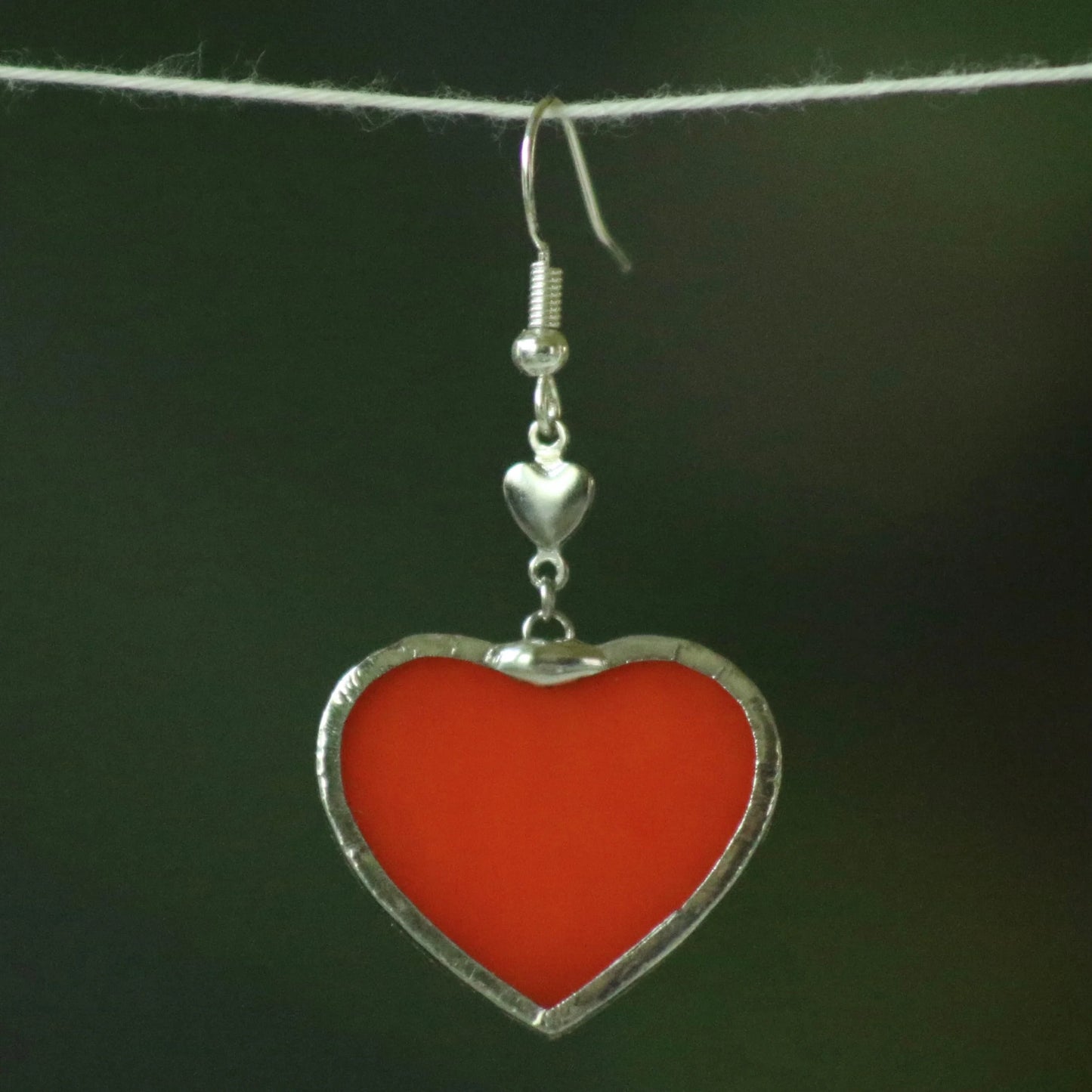 Heart Earrings - 8 Colors - Single or Pair - Made to Order