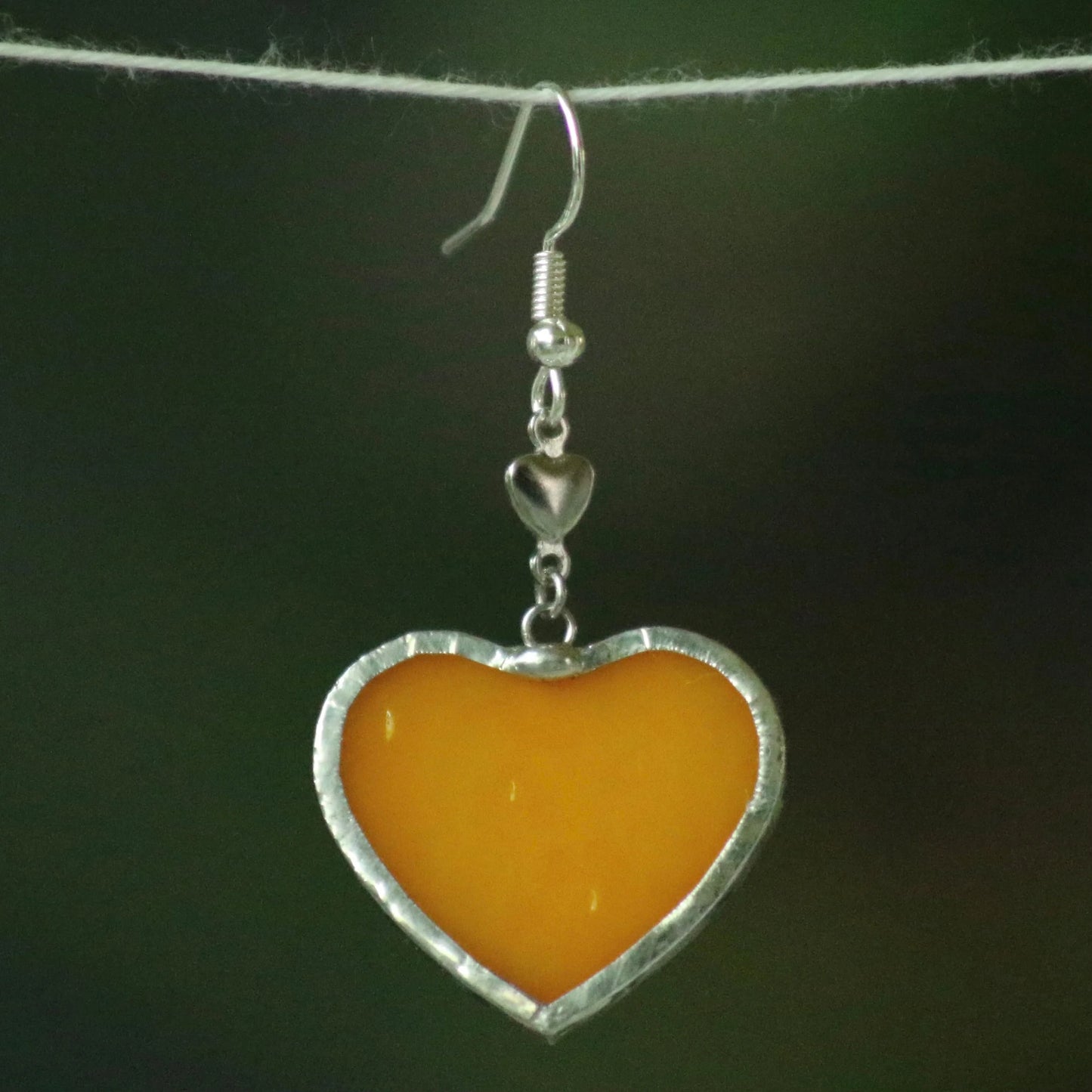 Heart Earrings - 8 Colors - Single or Pair - Made to Order